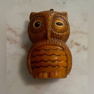 Vintage 5" Winking OWL Shaped wax  CANDLE MCM 1970’s  Hong Kong Hand Painted